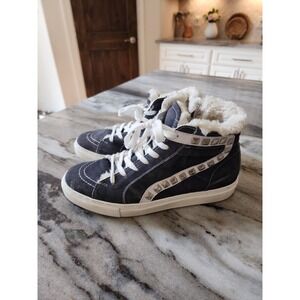 Steve Madden Tracey F Suede High Top Sneakers Womens Size 9‎ Blue